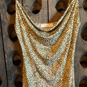 Endless Blu Green Dress with white dots fitted dress